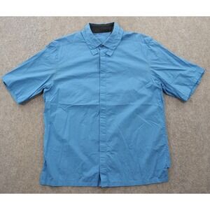 Alexander Wang Shirt Mens Large 50 Blue Button Up Short Sleeve Streetwear